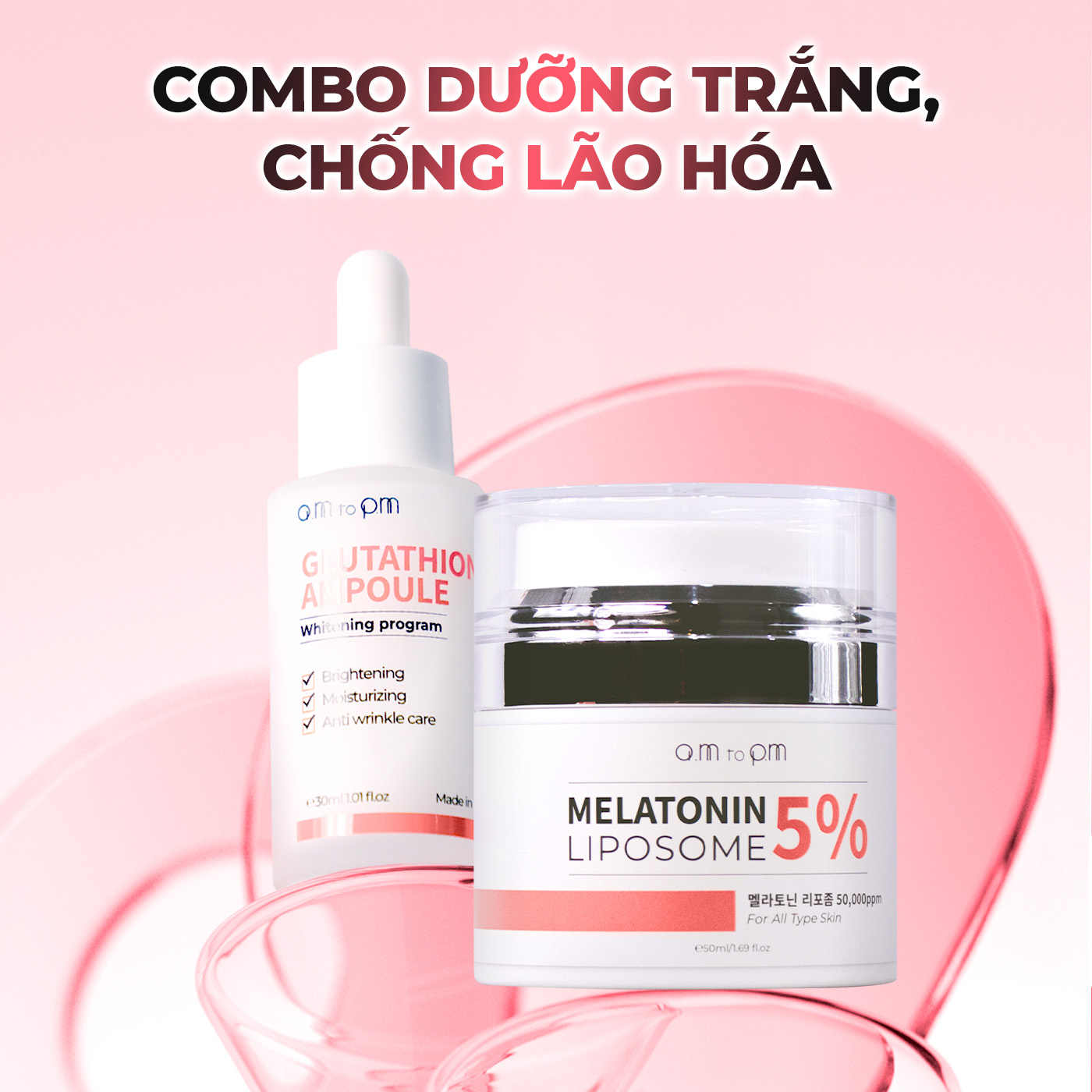 bộ đôi dưỡng trắng chống lão hóa Am to Pm